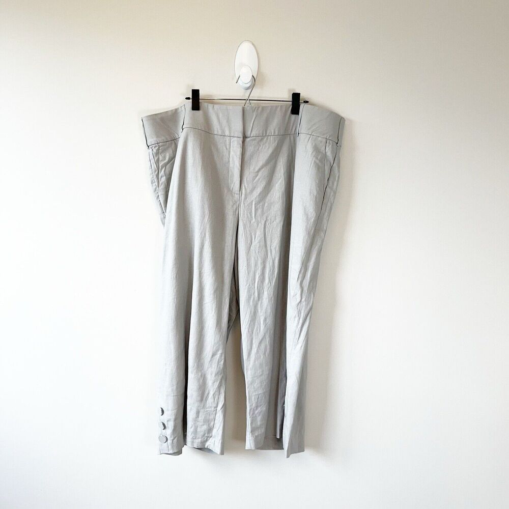 Lane Bryant The Laney Linen Blend High Rise Wide Leg Cropped Pants Size 24 NWT’s